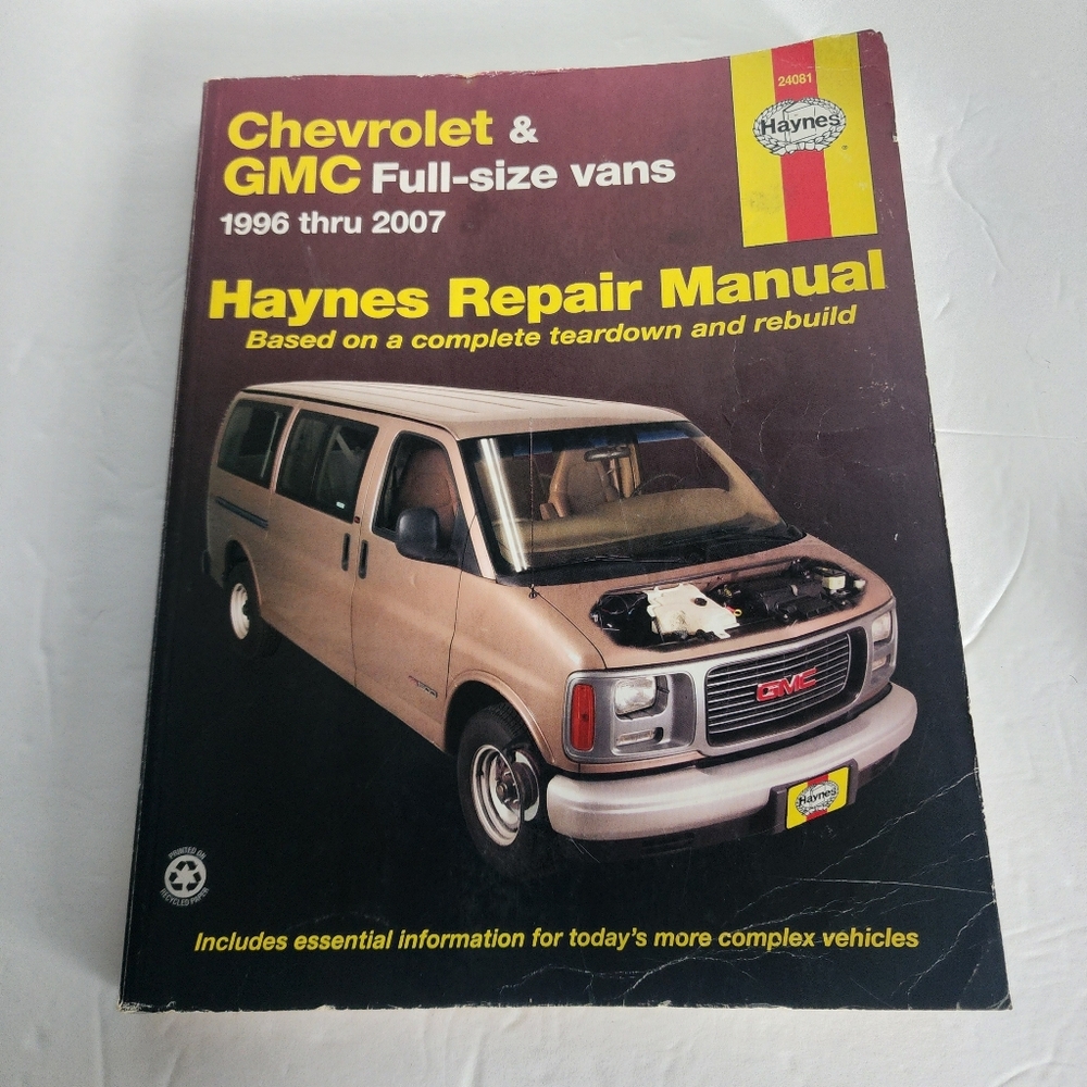 Haynes Repair Manual for Chevrolet & GMC Vans - Purple and Yellow Cover